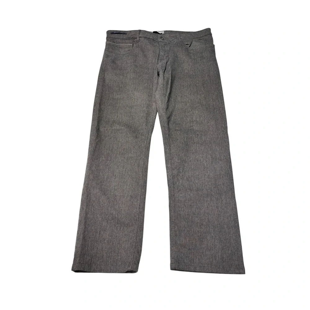 Teleria Zed Cobra 19 Grey Textured Pants Mens 38X29 Made in Italy Straight Leg